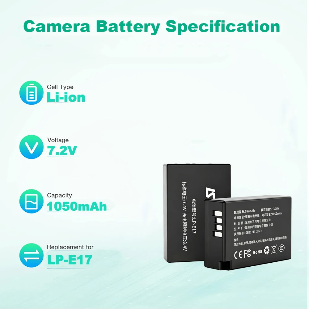 LP-E17 Battery for Canon Camer - Canon Camera Eos R8 review and price